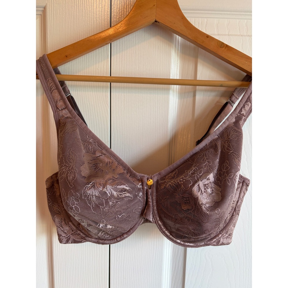 Essential Bodywear Mauve Floral Lace Underwire Bra Style 40135 Size 38 E